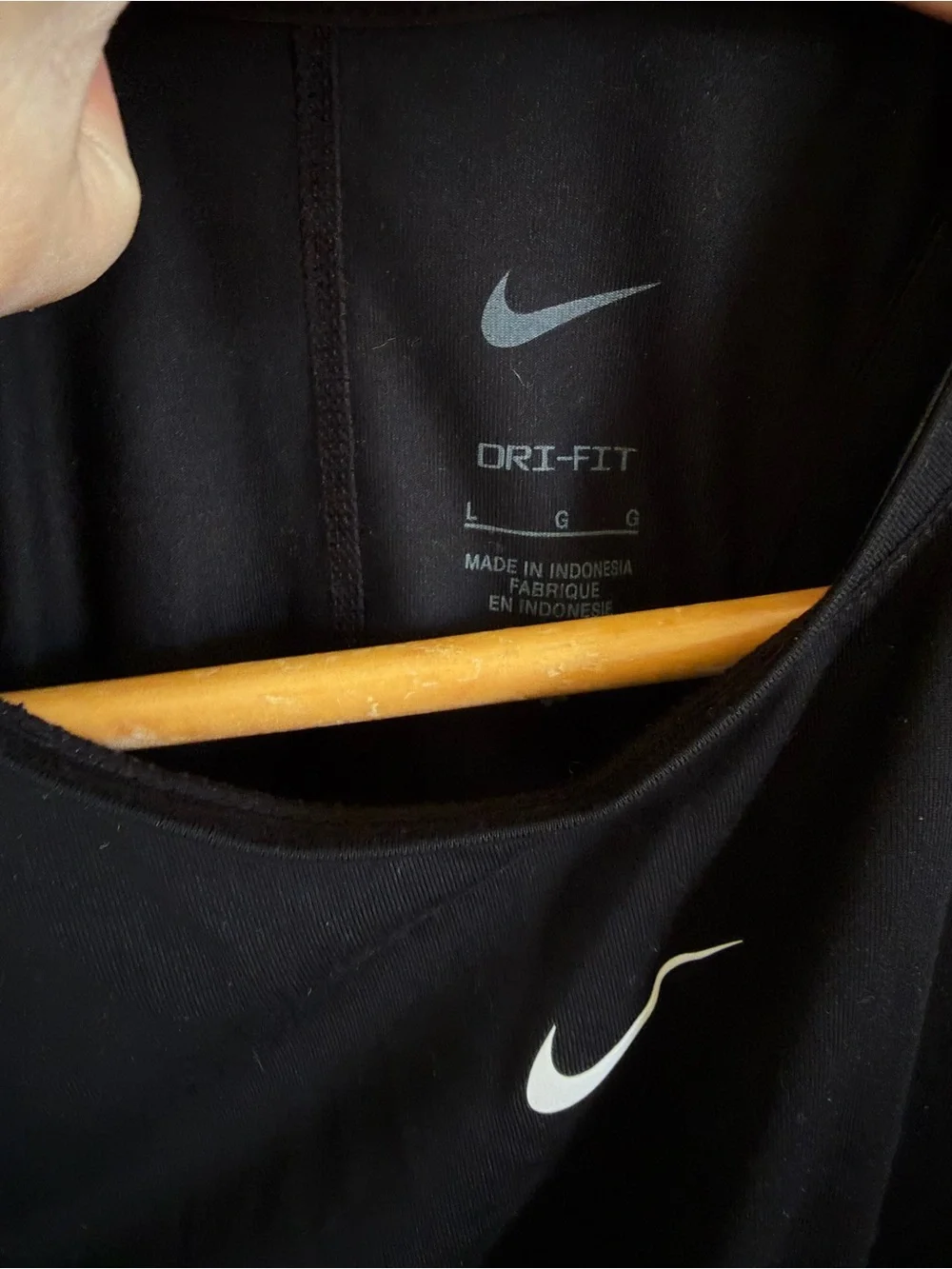 Nike Black Tank Top with White Swoosh Logo